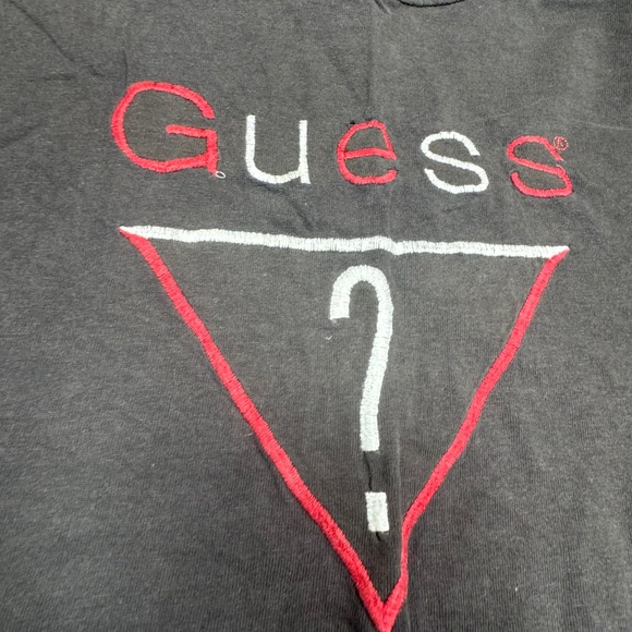 Vintage Guess by Georges Marciano T Shirt Mens One Size Black Cotton Logo Tee - Picture 4 of 13